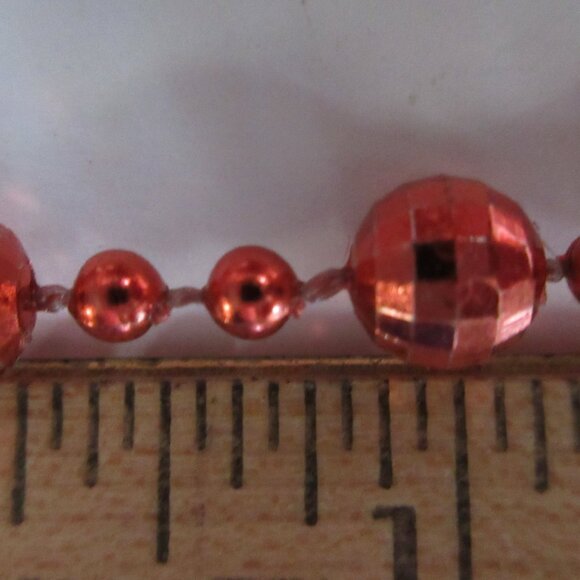 Bead Christmas Garland Red Faceted 9 Ft Vintage Christmas Decor NOS Lot of 3 - Picture 6 of 8